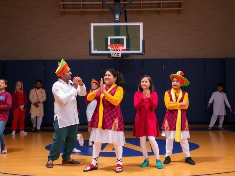 Hoops Challenge IN showing players in traditional Indian attire