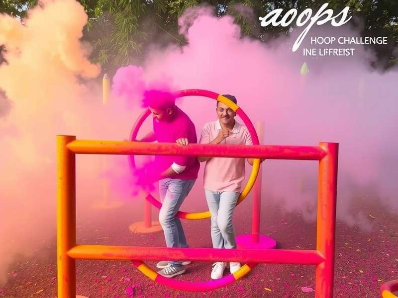 Hoops Challenge IN Holi event with colored powder effects