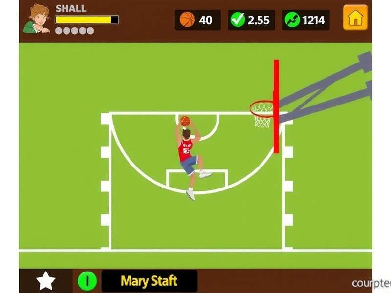 Hoops Challenge IN Gameplay showing a player shooting a basket