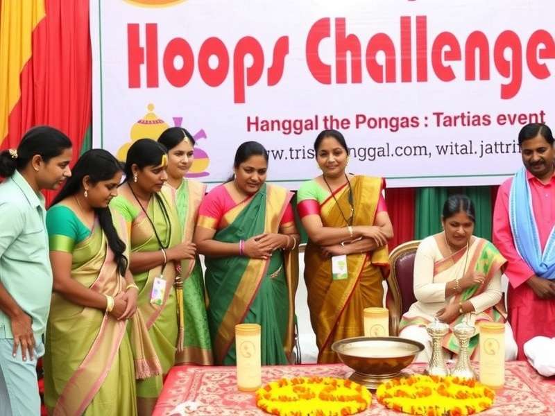 Hoops Challenge IN Pongal event with traditional decorations